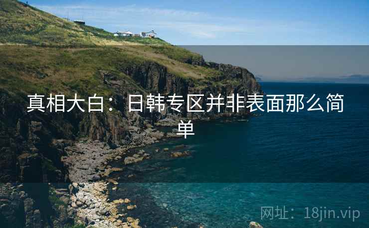 真相大白：日韩专区并非表面那么简单
