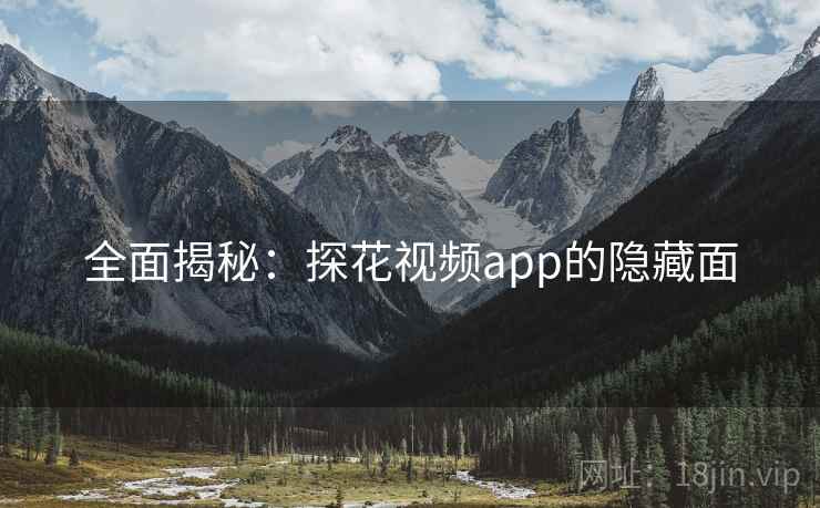 全面揭秘：探花视频app的隐藏面